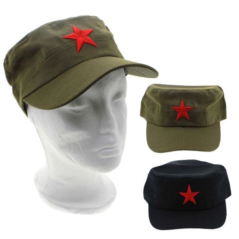 Moda 1 Uds. De tela de algodón ajustable Casual China verde plano sombreros Hot Red Star Unisex Retro China Patrol gorra del ejército regalos ► Foto 1/6