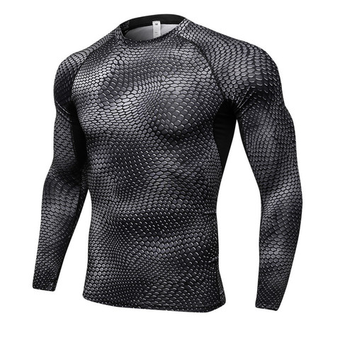 Camiseta térmica con estampado 3D para hombre, camisa deportiva térmica, ropa interior de secado rápido, pijamas, blusas ► Foto 1/6