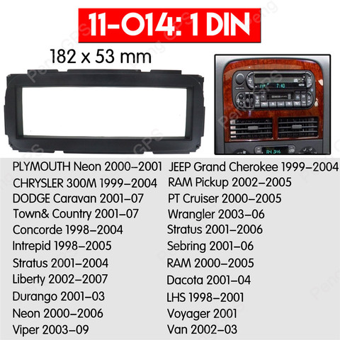 Fascia de instalación de Radio estéreo para coche, Panel de fascia, DVD, CD, para CHRYSLER 300M, compatible con LHS, PT, Cruiser ► Foto 1/6