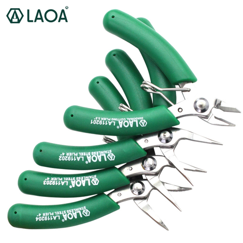 LAOA-Mini tijeras electrónicas de acero inoxidable, Alicates de punta larga, diagonales, cortadores de alambre ► Foto 1/6