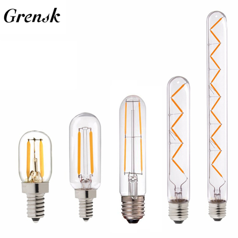 Grensk T30 E14 bombilla Led regulable Led de Edison bombilla E27 Vintage filamento de la bombilla 110V 220V 1w 2w 3w 4w 6w Tubular Lámpara antigua T20 T25 ► Foto 1/6