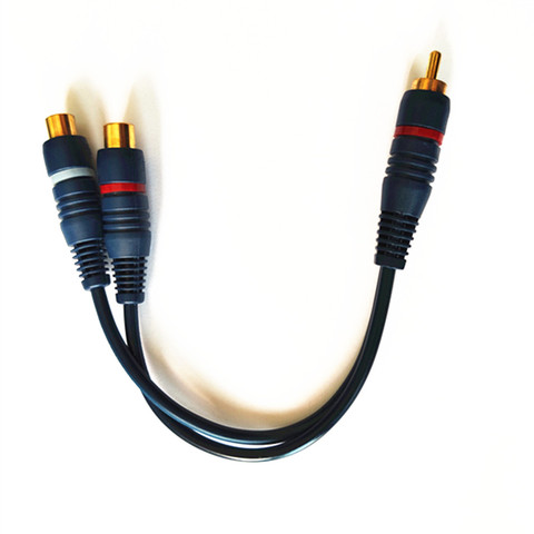 2 RCA hembra a 1 RCA macho del Cable del divisor de Audio del divisor del distribuidor convertidor altavoz de oro de línea de Cable de alambre de cobre ► Foto 1/6