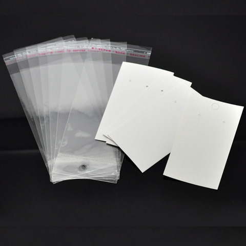 Doreen caja-100 sets ganchos de oreja pendiente tarjetas de 9 cm x 5 cm W/Auto adhesivo bolsas de 15 cm x 6 cm (B18687) ► Foto 1/6