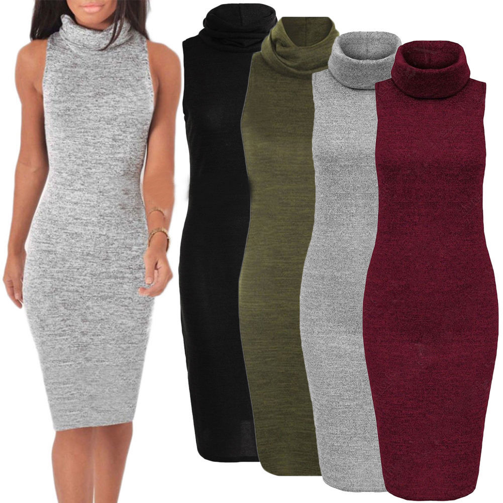 Vestido Largo Vestido Mini De Cuello Alto Gis Oscuo Ladies