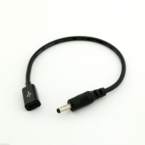 1 Uds de alimentación DC Micro USB hembra a DC 3,5x1,35mm adaptador de enchufe macho Cable 23cm ► Foto 1/5