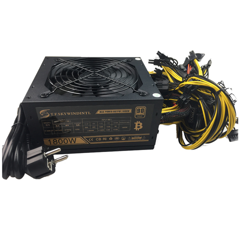 Fuente de alimentación ATX de 1800W para PC, fuente de alimentación ATX de 1800W para RX470 RX580 RX570 RX560 Pico PSU Asic Bitcoin Miner ATX Mining soporte de la máquina 6 GPU ► Foto 1/6