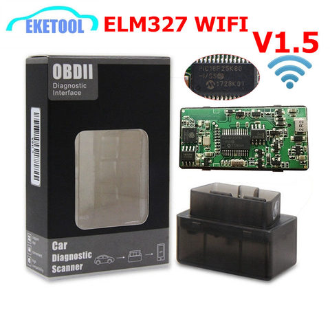 MINI WIFI OBDII ELM327 V1.5 Chip PIC18F25K80 OBD lector de códigos de coche Wi-Fi funciona Android/IOS ELM 327 WIFI 100% Hardware V1.5 ► Foto 1/6