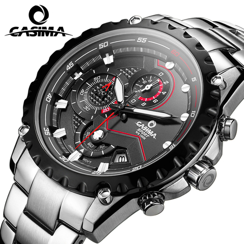 CASIMA-reloj deportivo para hombre, cronógrafo luminoso, de cuarzo, militar, resistente al agua, 100M ► Foto 1/6