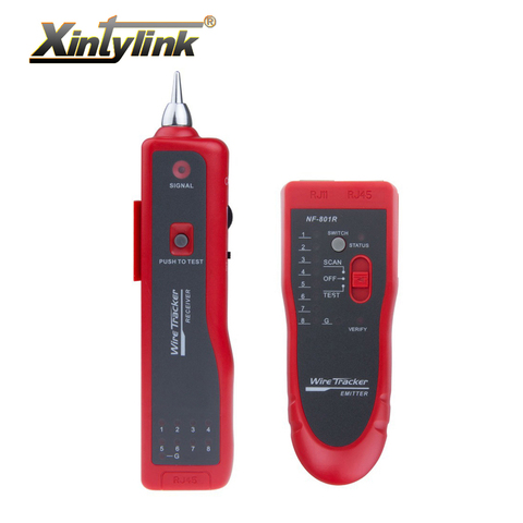 Xintylink tester de cable de red rojo rj11 rj12 rj45 cat5 cat6 cat7 de alambre de teléfono tracker ethernet detector de LAN línea finder ► Foto 1/4