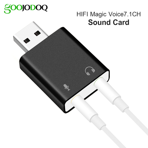 Tarjeta de sonido USB, GOOJODOQ 7,1, adaptador de auriculares externo USB a Jack de 3,5mm, tarjeta de sonido y micrófono estéreo para PC, ordenador y ordenador portátil ► Foto 1/6