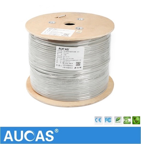 AUCAS de alta velocidad Cat5e Cable de red 50 m 100 m 305 m FTP escudo cable blindado cat5 ► Foto 1/1