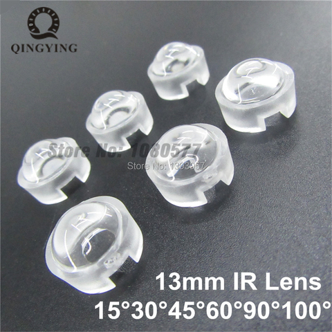 13mm 1W 3W LED mini lente 15 30 45 60 90 100 grado no titular sintético IR LED de lentes colimador Reflector ► Foto 1/5