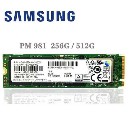 SAMSUNG SSD M.2 PM981 256GB de estado sólido de 512GB disco duro M2 SSD NVMe PCIe 3,0x4 NVMe portátil interno disco duro TLC PM 981 1TB ► Foto 1/6