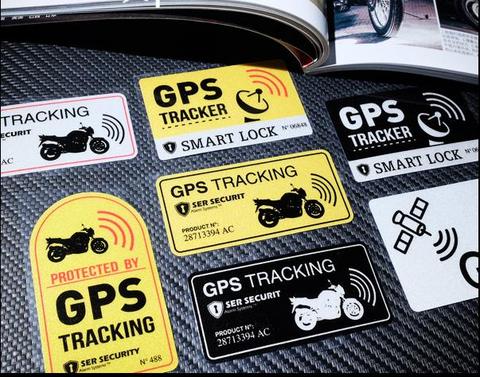 Etiqueta de advertencia rastreador GPS sistema de alarma pegatina antirrobo pegatina de vinilo reflectante para Sctooer coche, motocicleta, bicicleta ► Foto 1/5