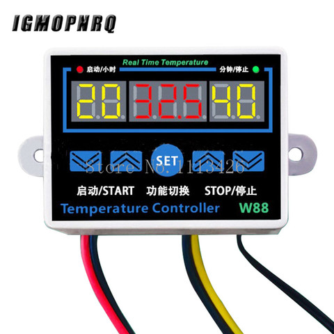 Controlador de temperatura Digital LED W1411, 220V/12V, 10A, termostato, Sensor de interruptor de Control para invernaderos, cría de animales acuáticos ► Foto 1/1