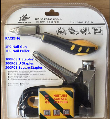 UZWELL-pistola de grapas para uñas, grapadora para muebles de uñas con extractor de clavos, 900 Uds. ► Foto 1/6