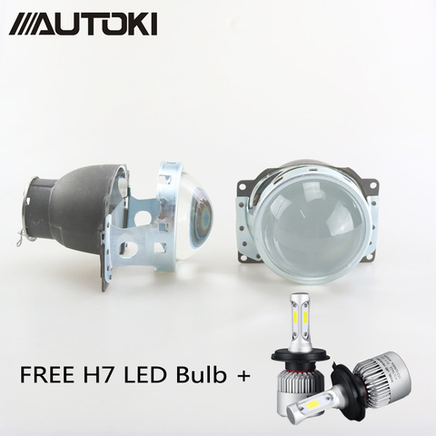 AUTOKI-lente de proyector de estilo de coche, 3 pulgadas, Q5, Koito, bi-xenón, HID, bi-xenón, haz único, con bombilla led H7/bombilla de Xenón ► Foto 1/6