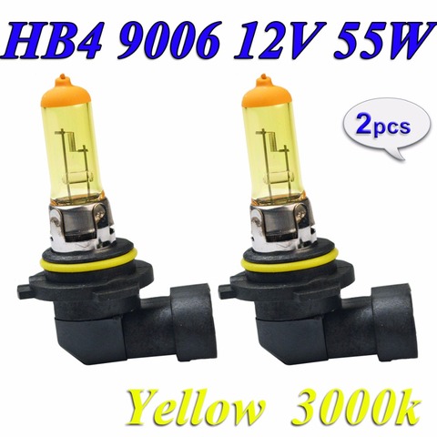 Hippcron lámpara halógena HB4 9006 2 uds amarillo 12V 55W P22d 3000K bombilla de faro delantero de coche de cristal de cuarzo ► Foto 1/6