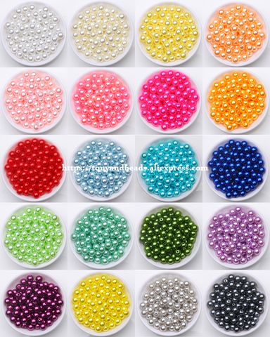 Envío gratis de bolas redondas y espaciadoras de perlas de imitación acrílicas, tamaños a elegir de 4, 6, 8, 10 y 12MM para fabricación de joyas ► Foto 1/1