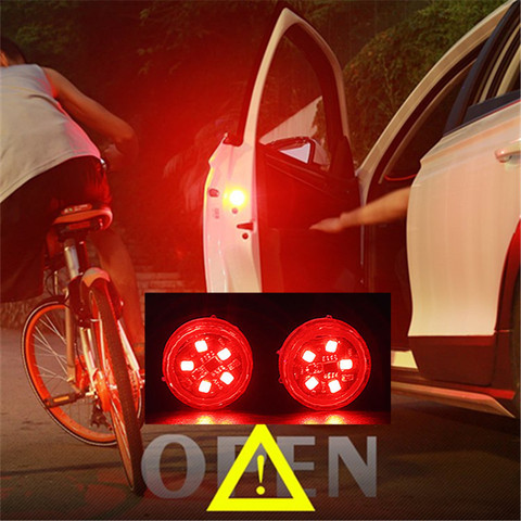 2 piezas 5 LEDs auto de apertura puerta advertencia lámpara de Flash de seguridad indicación inalámbrica Anti-colisión de la señal de luz de las luces de estacionamiento ► Foto 1/6
