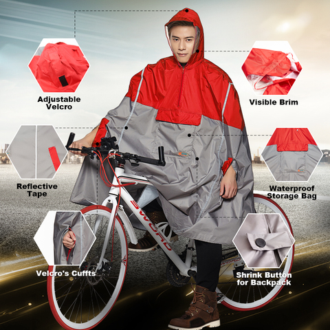 QIAN-chubasquero Impermeable para hombre y mujer, Poncho de lluvia para exteriores, mochila de diseño reflectante para ciclismo, escalada, senderismo, viaje, cubierta de lluvia ► Foto 1/6