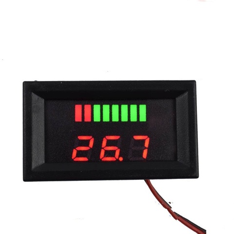 DC 12 V-60 V rojo ácido plomo Digital indicador de capacidad de la batería nivel de carga de plomo LED Tester voltímetro ► Foto 1/6