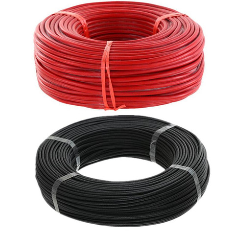 10 metros/lote 5 M rojo y 5 m color negro de silicona 10 12 14 16 18 20 22 24 26 AWG Cable de silicona 40% ► Foto 1/6