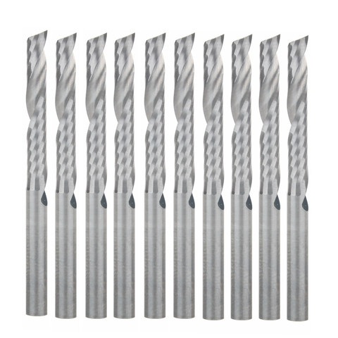 10 piezas 3.175X22mm cortador CNC de brocas de carburo espiral de una sola flauta ► Foto 1/2