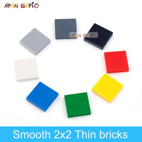 DIY bloques de construcción delgada ladrillos suave 2x2 40 piezas Lote 8 colores educativo creativo Compatible con Legoe los Duplos juguetes para los niños ► Foto 1/5