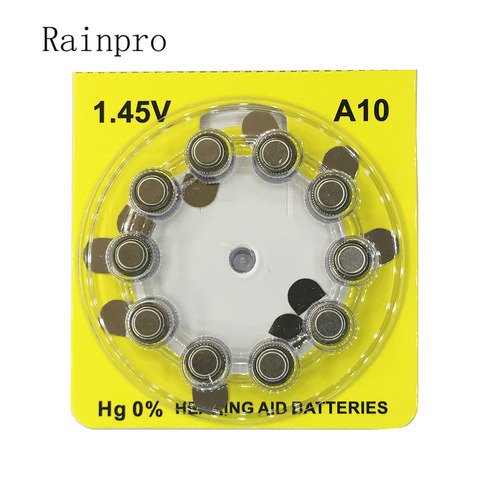 Rainpro 10 unids/lote A10 10 PR70 Zinc-aire batería para interior-Tipo de oreja audífono ► Foto 1/1