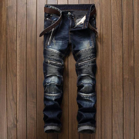 2022 gran oferta Dropshipping Casual hombres Jeans Slim Fit Hip Hop Denim Jeans de los hombres de alta calidad pantalones de motocicleta de alta calidad ► Foto 1/6