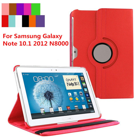 Para Samsung Galaxy Nota 10,1 2012 GT-N8000 N8000 N8010 N8020 Tablet 360 funda giratoria cubierta del cuero del soporte del tirón ► Foto 1/6