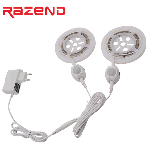 Sensor De movimiento PIR tira De LED Fita De Luz Led a prueba De agua inteligente Led Luz De noche cálida blanca individual/Kit De lámpara De cama doble nuevo ► Foto 1/6