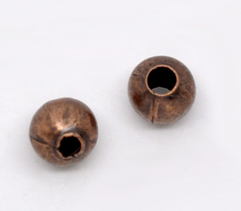 DoreenBeads aleación espaciador cuentas bola cobre antiguo color alrededor de 4,0mm( 1/8 