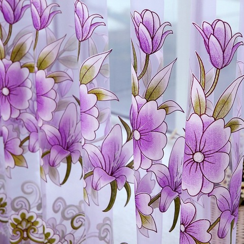 Cortinas Modernas cortinas de tul florales para viviendo cortinas de habitación para dormitorio cocina envío gratis nonwashable ► Foto 1/6