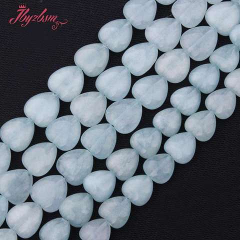 Cuentas de piedra de jade gema de 10,12mm, abalorios de corazón liso para collar, pulseras, pendientes, fabricación de joyas de 15 