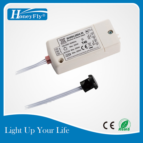 HoneyFly-interruptor con Sensor infrarrojo patentado, 250W, 100-240V (70w máx. para lámparas LED), interruptor de encendido/apagado con Sensor IR, 2 uds. ► Foto 1/6