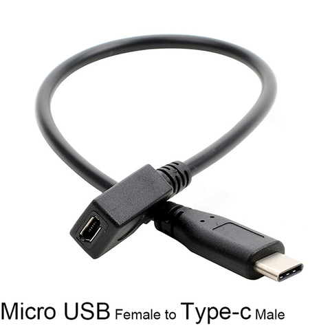 Micro USB hembra a USB-C 3,1 tipo-c macho adaptador/convertidor de Cable OTG Cable de conector 27cm ► Foto 1/4