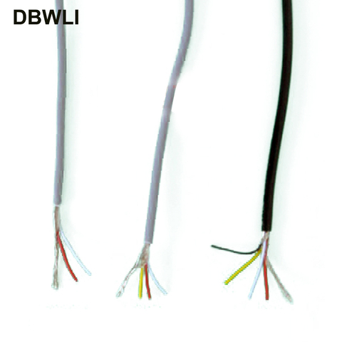 2 3 cable blindado de 4 núcleos UL 2547 28AWG 5 Metro 2,1 pies 16,4 canal línea de Audio cable de señal cable escudo para amplificador, negro gris ► Foto 1/1