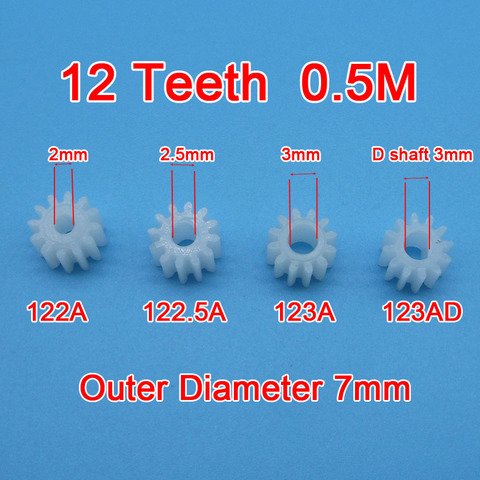 Pedido de muestra 10 piezas 12 dientes engranaje 0,5 M 122A 123A 122.5A 123AD modelo de juguete piezas de avión engranajes ► Foto 1/4