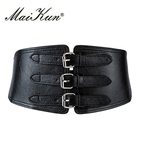 Maikun cinturones anchos para las mujeres cinturón de cuero PU cinturón corsé cinturón de marca ► Foto 1/6