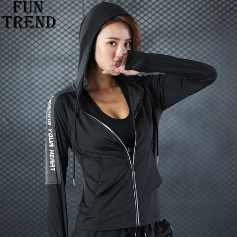 Chaqueta abrigo sudaderas con capucha de las mujeres deporte chaqueta con cremallera Sudadera con capucha sudadera de Yoga camisa de deporte chándal de deporte ropa Fitness para Yoga superior ► Foto 1/1