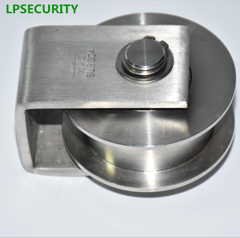 LPSECURITY-Rueda de rodillo de puerta de acero inoxidable 304, polea de puerta para abridor de puerta con ranura en forma de H, altura de modelo de 3,5 pulgadas, 82mm ► Foto 1/4