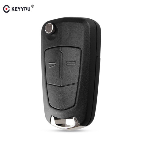 KEYYOU 2 botones remoto de coche plegable clave Fob carcasa estilo para Opel Corsa Astra Vectra signum ► Foto 1/5