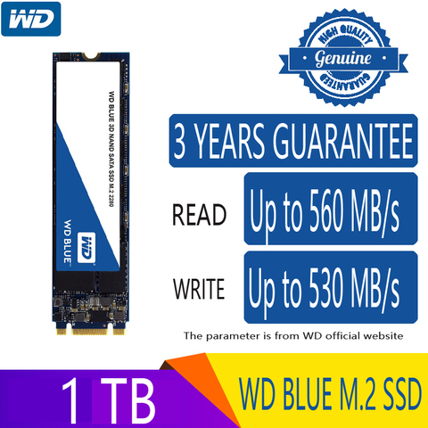 Western Digital Blue 500GB 1TB M.2 Disco Duro NGFF interno M2 2280 SATA 6 Gb/s 560 MB/s para PC Laptop Notebook ► Foto 1/6