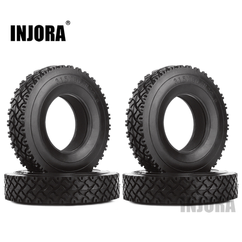 Llantas de goma INJORA 4 Uds con esponja para 1:14 Tamiya Tractor camiones RC Coche ► Foto 1/6