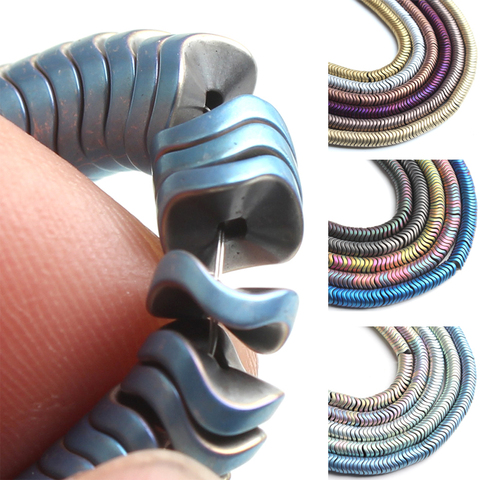 Venta al por mayor 6mm mate multicolor de la forma plana de piedra hematita cuentas espaciadoras sueltas para fabricación de joyería Diy pulsera collar de 15 pulgadas ► Foto 1/6