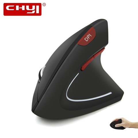 CHYI-ratón ergonómico Vertical para ordenador portátil, periférico con botón óptico 6D, color rojo, 1600DPI, retroiluminado con LED Usb de Gaming ► Foto 1/6