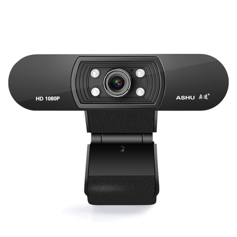 Webcam 1080P, cámara HDWeb con micrófono HD incorporado 1920x1080p USB Plug n Play Webcam, vídeo de pantalla ancha ► Foto 1/6