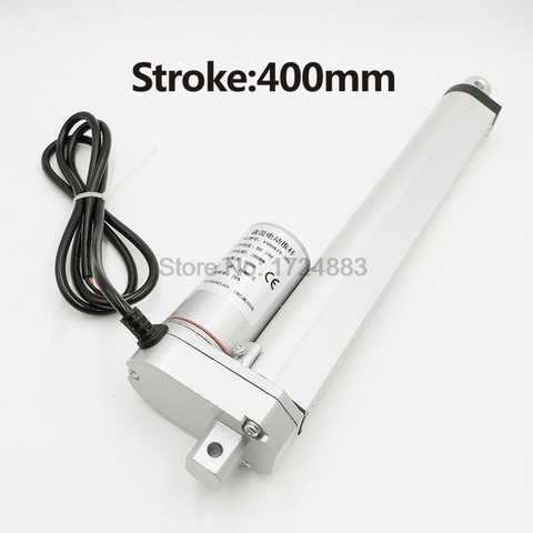 Actuador Lineal de 400mm, motor lineal dc 12V 24V, 100/200/300/500/750/800/900/1100/1300/1500N ► Foto 1/6